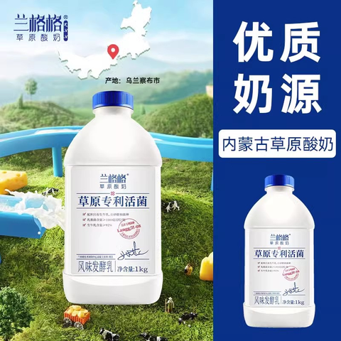 兰格格 草原活菌酸奶 【1瓶】草原活菌酸奶1kg