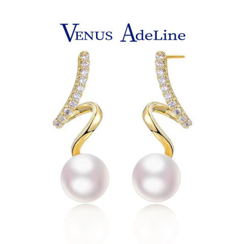 VENUS ADELINE 水波纹珍珠耳环 礼盒包装 89元