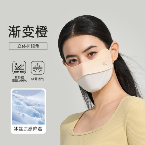 VVC 防晒口罩女神时尚面罩全脸罩防紫外线透气3d立体夏季薄款冰丝 27元（需用券）