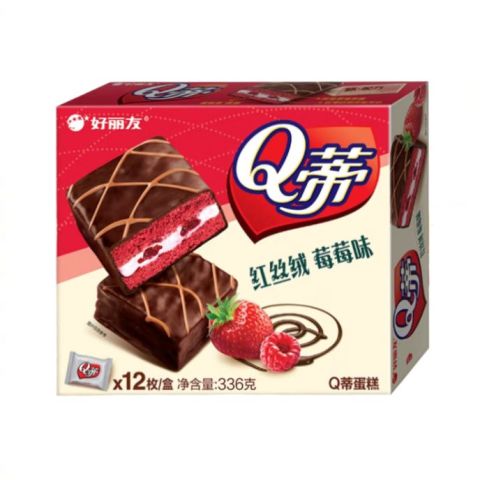 好丽友 巧克力派 Q蒂红丝绒莓莓味336g 13.2元