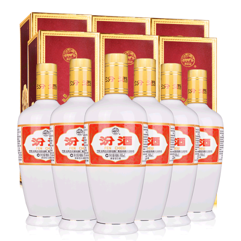 88VIP：汾酒 53度出口瓷瓶汾酒盒装500ml六瓶粮食白酒 326元