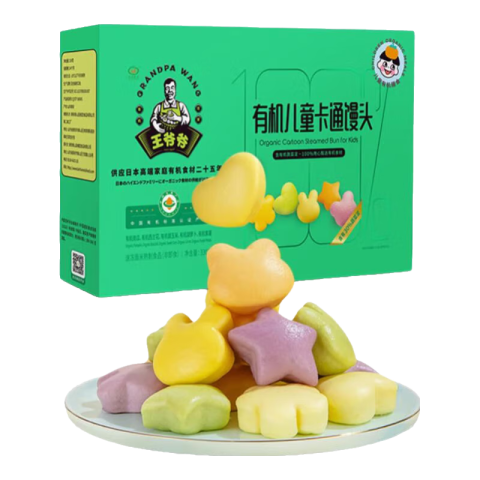 九洲丰园 有机儿童卡通馒头330g  （任选4件） 16.42元