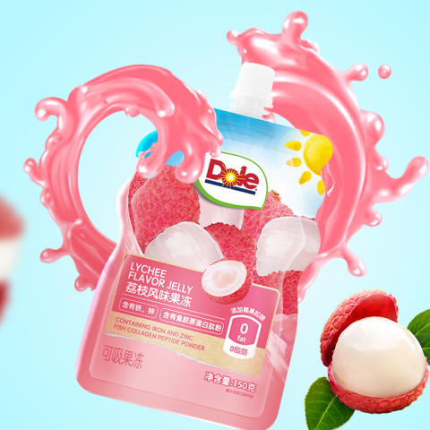 Dole 胶原蛋白肽果冻青提/香橙风味150g可吸果冻休闲小零食 3元