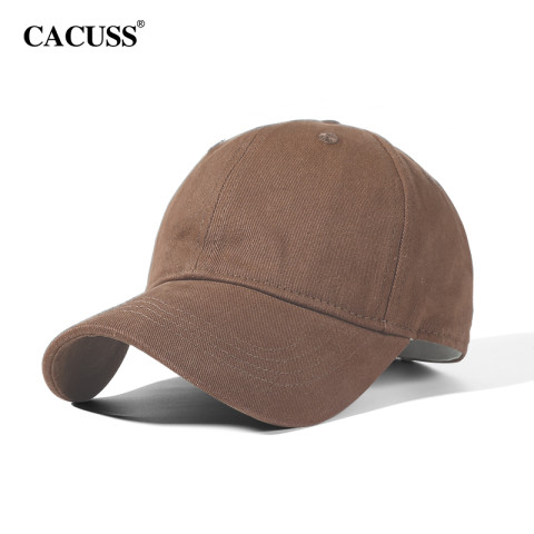 CACUSS 夏季休闲纯色棒球帽子女士软顶纯棉防晒鸭舌帽男遮阳显脸小 53.1元