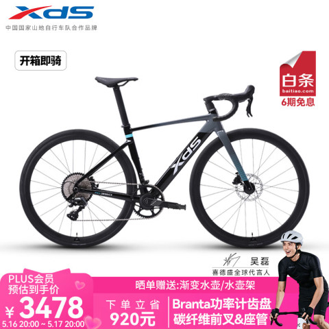 喜德盛 吴磊公路车24款桶轴版AD350油刹20速变速浅豆绿桶轴版 480