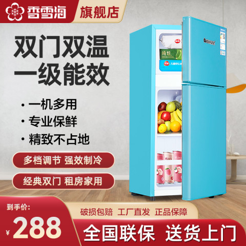 香雪海 小冰箱 家用小型双门冰箱 一级能效电冰箱 迷你小型节能冷藏冷冻 租房 宿舍冰箱 42S118E 蓝色