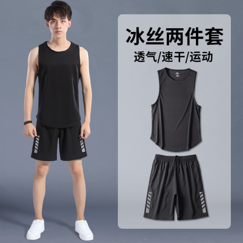 柏丝卓161黑+333-W男款背心运动套装 39.2元