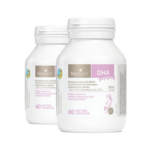 BIO ISLAND 佰澳朗德 孕妇DHA海藻油备孕孕期哺乳期软胶囊 60粒*2瓶 澳洲进口 197.6元