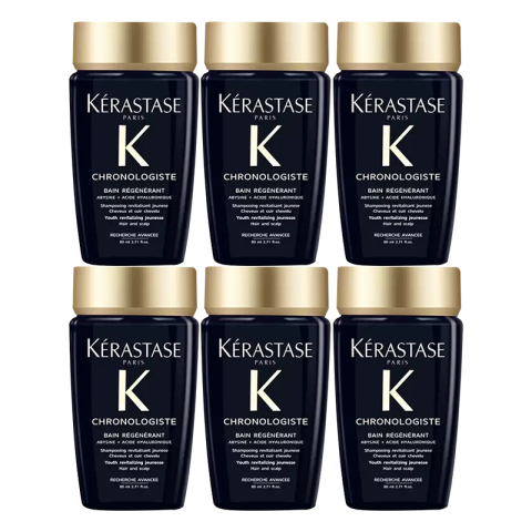 KÉRASTASE 卡诗 黑钻钥源洗发水80ml*6瓶柔顺护发滋润清洁留香 127.82元
