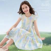 迪士尼 女童裙子夏装纯棉2025新款儿童连衣裙裙洋气中大童印花公主裙