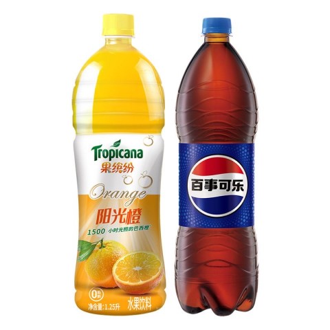 pepsi 百事 ?临期］百事可乐经典+阳光橙1.25L两瓶装 需叠加88vip优惠券 1.83元