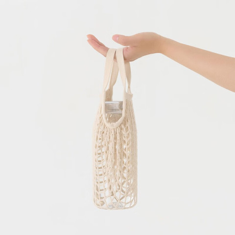 MUJI 無印良品 无印良品 MUJI 棉制 附肩带网兜包 网状 28元